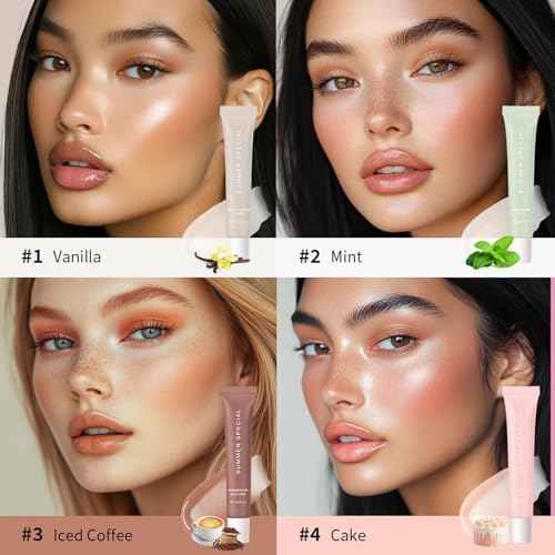 URQT 4PCS Summer Special Lip Butter Balm, Hydrating, Nourishing & Softening Lip Care with Natural Oils & Fruit Extracts, Long-Lasting Moisture, Non-Sticky Shine, Soften Dry Lips Lip Care (4PCS, 4)