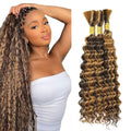 P4/27 Human Hair Braiding Bundles - 30 Inch Deep Wave (3 Pack)