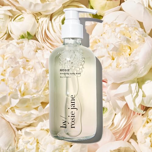 By Rosie Jane Body Wash (Rosie) - Hydrating Body Wash Made with White Musk & Sweet Rose - Supports Skin Elasticity & Builds Collagen - Vegan & Non-Toxic (8 Fl Oz)