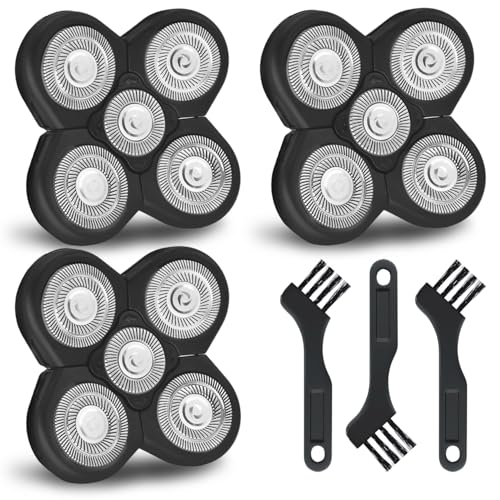 3 PCS Blades Refills for Freebird Head Shaver, 5 Blades Razor Replacement Heads Bald Men Freedom Grooming for free bird + 3 Cleaning Brush