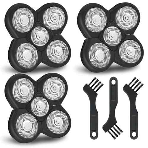 3 Pack Blades Refills Compatible with Freebird Shaver, 5 Blades Shaver Replacement Heads for Bald Men Freedom Grooming, with 3 Cleaning Brush