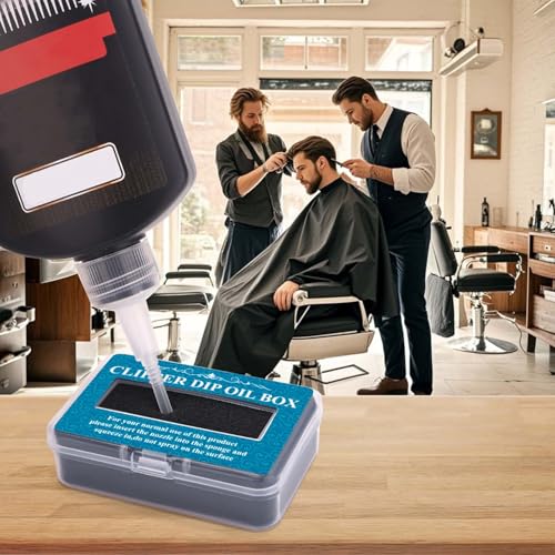 2Pcs Electric Shaver Oil Box ? Professional Hair Trimmer Lubricant Sponge for Home, Salon & Barber Use ? Portable Clipper Dip Oil Box for Hair Styling