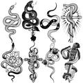 8 Sheet Snake Temporary Tattoos for Adults - Waterproof Body Art