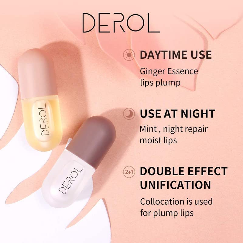 Lip Plumper Set with Day & Night Serum, Vitamin E & Collagen