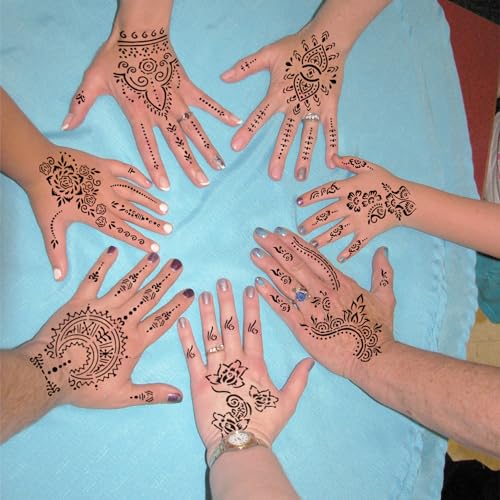 Henna Tattoo Stencils Kit, 24 Sheets Mehndi Temporary Tattoo Templates
