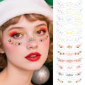 Christmas Glitter Freckle Tattoo Stickers - 12PC Waterproof