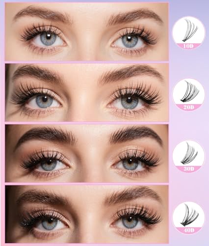 Lash Clusters Kit 560Pcs D Curl False Eyelashes with Tools Set