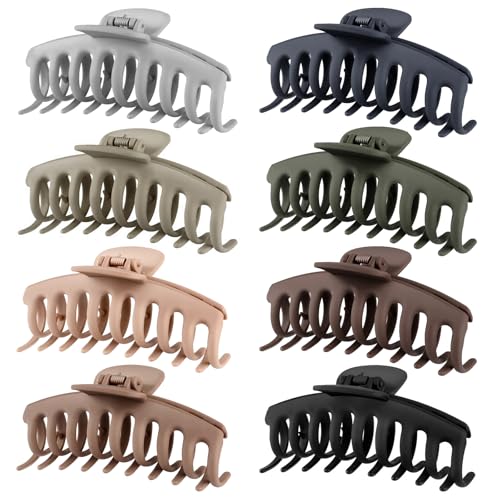 TOCESS Large Claw Clips for Women – 8 Pack, 4.33 Inch