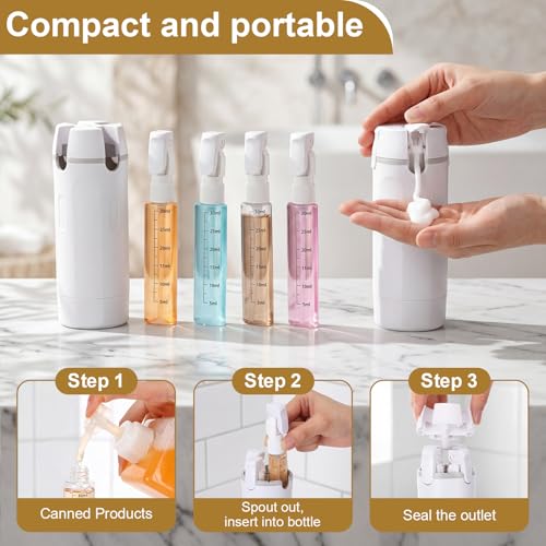 Domensi 2 Pack Travel Dispenser – 4-in-1 Refillable 30ml Bottles