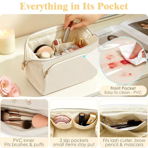 Fammart Waterproof Travel Makeup Bag - Extra-Large Organizer
