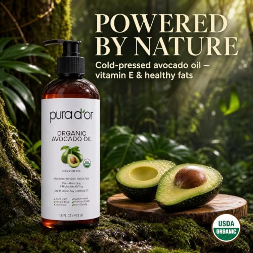 Pura D'Or Organic Avocado Oil 16 Oz - Cold Pressed