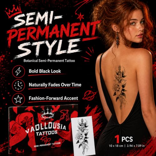 Semi Permanent Tattoo Stickers - Waterproof, Lasts 7-15 Days