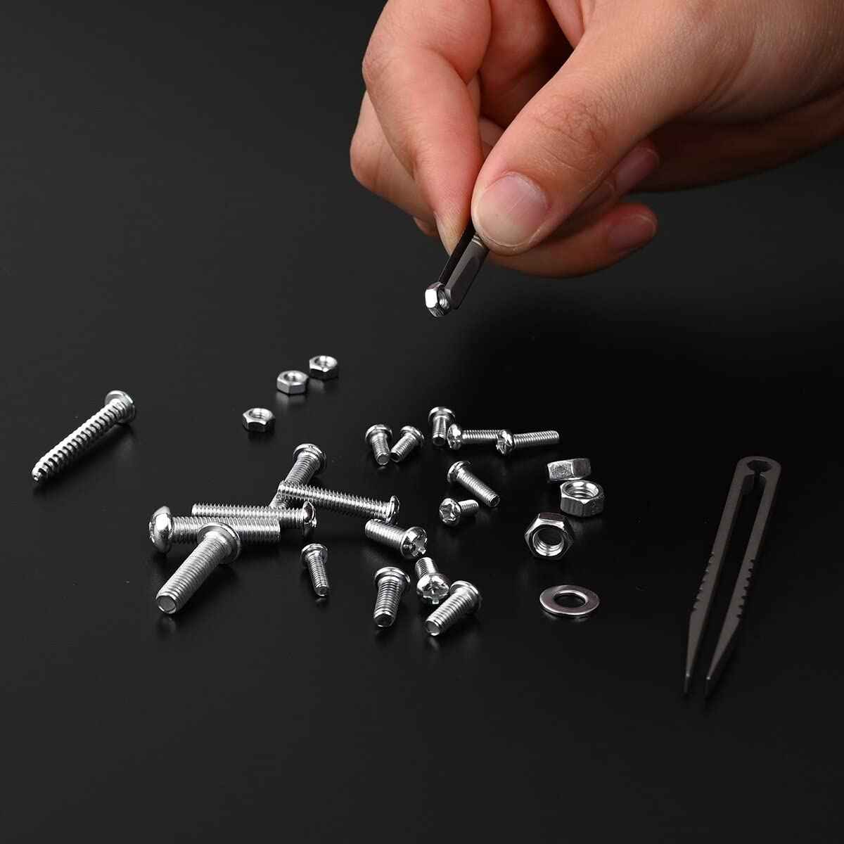 NHDT 2 PCS Mini Titanium Tweezers Tool .Ultralight and Portable EDC Tweezers,Easy to Hold,And Use for Precision Splinter Removal or Holding Small Parts.