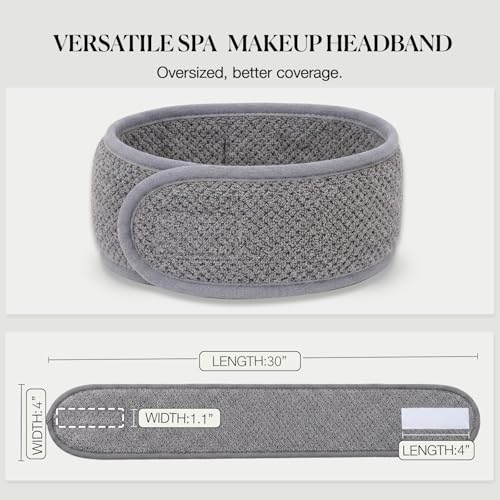 4-Pack Adjustable Terry Cloth Spa Headbands for Women