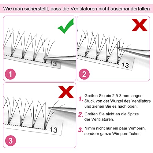 Premade Volume Eyelash Extensions 4D-D-0.10-9 Short Stem Premade Fans Eyelash Extensions 9 to 20 mm Volume Lash Extensions .07 .10 Pre made Lash Fans C D Curl (4D-D-0.10,9mm)