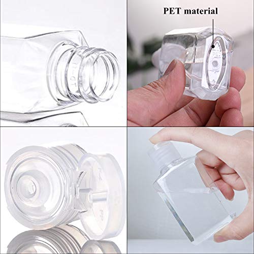 50 Pieces Empty Bottles with Flip Cap, 2 oz Portable Travel Bottle Refillable Cosmetic Bottle Clear Reusable Travel Bottles for Liquid, Lotions, Creams, Shampoo and Toiletries (60 ml)
