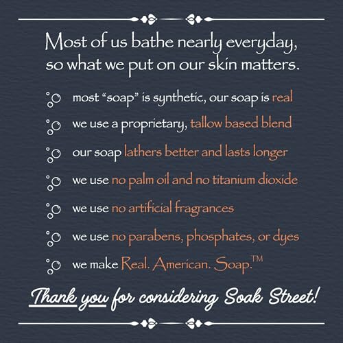 Real American Soap, Clean & Unscented (3 Pack) ? Long-Lasting, Moisturizing Natural Bar Soap with Grass-Fed Tallow, Gentle Conditioning Lard, & Coconut Oil for All Skin Types & Daily Use
