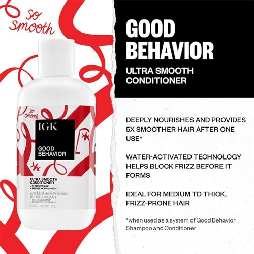 IGK Good Behavior Ultra Smooth Shampoo & Conditioner Set 8 oz
