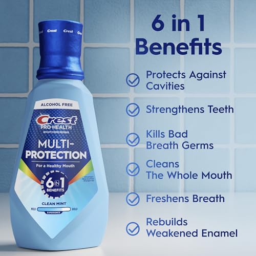 Crest Pro-Health Mouthwash 1L, 2 Pack, Alcohol-Free Cavity Protection