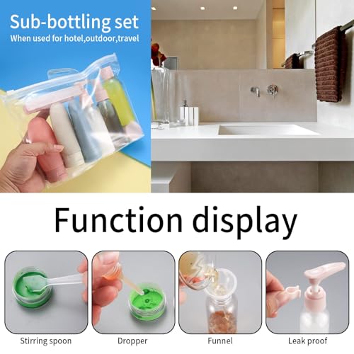 12-Piece Travel Toiletry Bottles Set - Refillable 60ml Containers