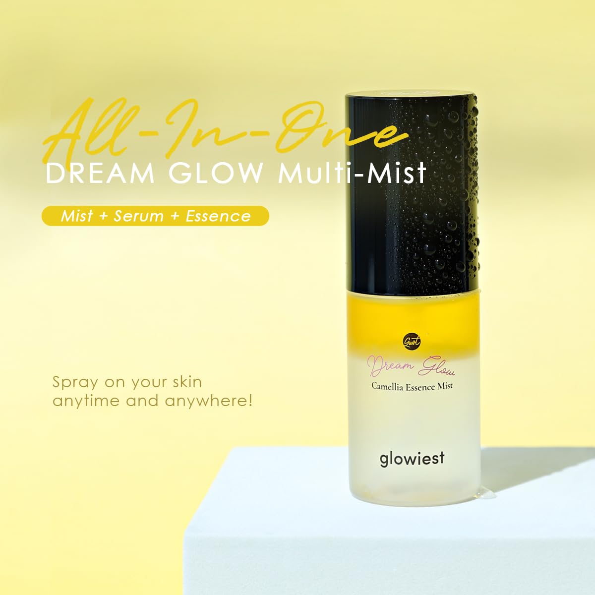 glowiest Dream Glow Camellia Essence Mist- Skin Hydration & Soothing. Glow-Booster ; All In One Multi Mist+Toner+Serum l 75% Camellia Flower Water - composed of 6 premium plant oils - 35ml/1.18 fl oz.