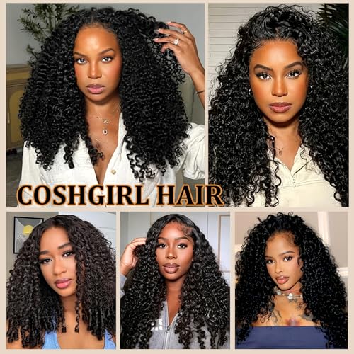 Burmese Curly Half Wig Human Hair Glueless 14" | 3-in-1 Drawstring