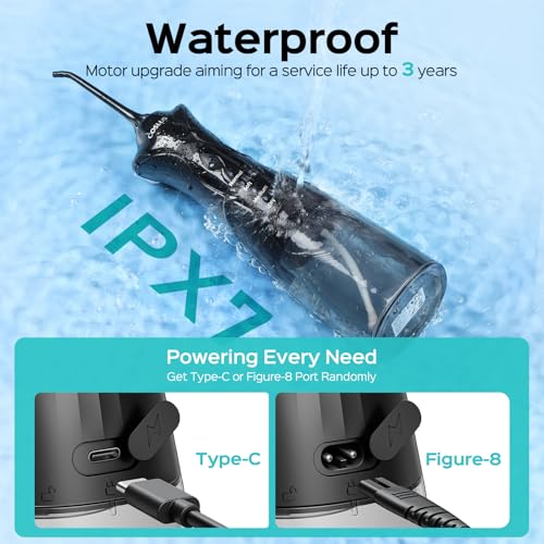 COSLUS C30 Water Dental Flosser with 4 Modes, 300ml Tank, Upgraded DIY Pressure