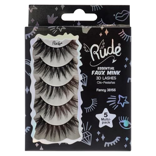 Essential Faux Mink 3D Lashes - 5 Pair Pack by Rude
