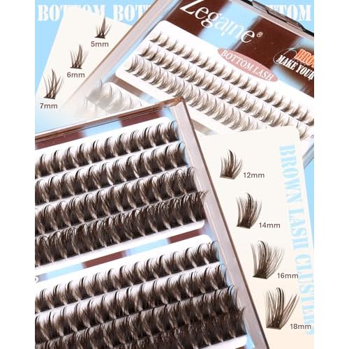 Brown Lash Clusters With Spikes Bottom Eyelash Clusters Wispy Cluster Eyelash Extensions Brown Manga Lash Clusters Fluff Individual Lashes 12-18MM 264Pcs by Zegaine