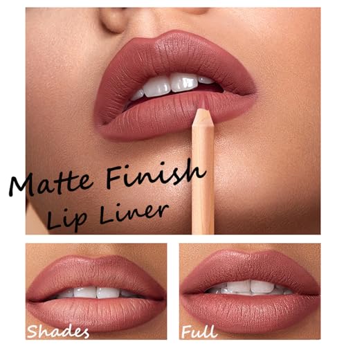 12-Color Matte Lip Liner Set, High Pigment Waterproof Lipliner Kit