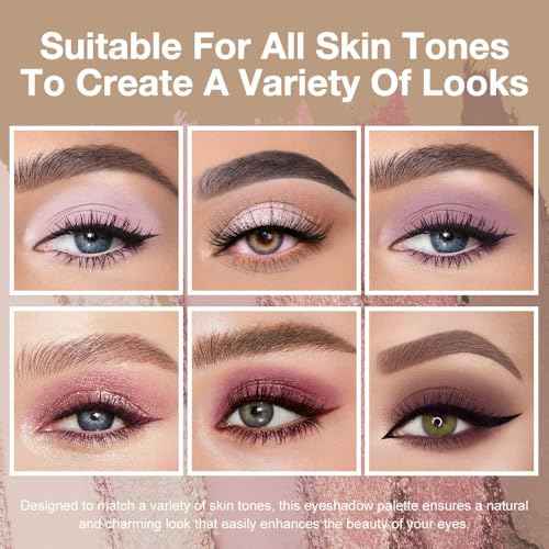 Kaely 6 Colors Mini Rose Pink Eye Shadow Palette Makeup, Mauve Plum Matte Shimmer Eyeshadow Palette for Older Women Highly Pigmented Waterproof, paleta de sombras de ojos, Vegan & Cruelty-free, 04