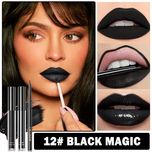 3-in-1 Black Velvet Lipstick Set with Liner & Gloss