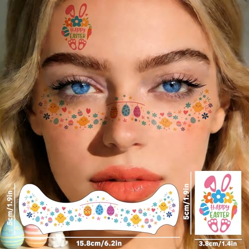Easter Glitter Eye Tattoos & Face Stickers, 28 Designs