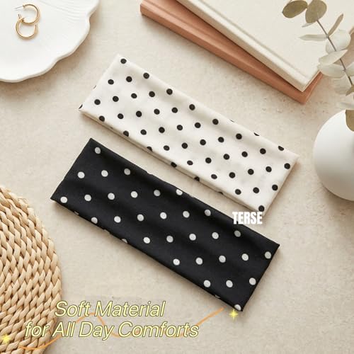 TERSE Polka Dot Headbands for Women - 6 Pack Y2K Style
