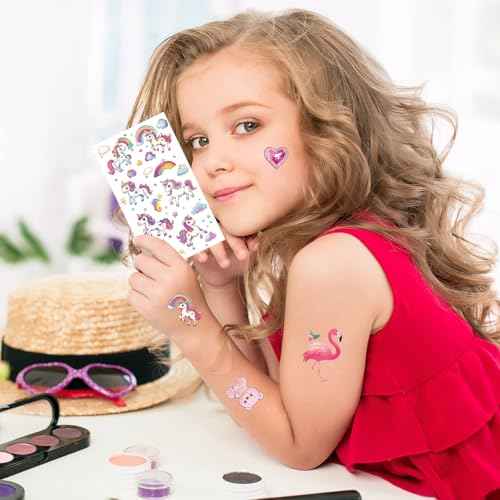 Tattoos for Kids, 350+ Mixed Styles (37 Sheets) Temporary Tattoos Stickers Set Gift for Girls and Boys, Space Dinosaur Animals Butterfly Tattoos for Kids Birthday Party Supplies