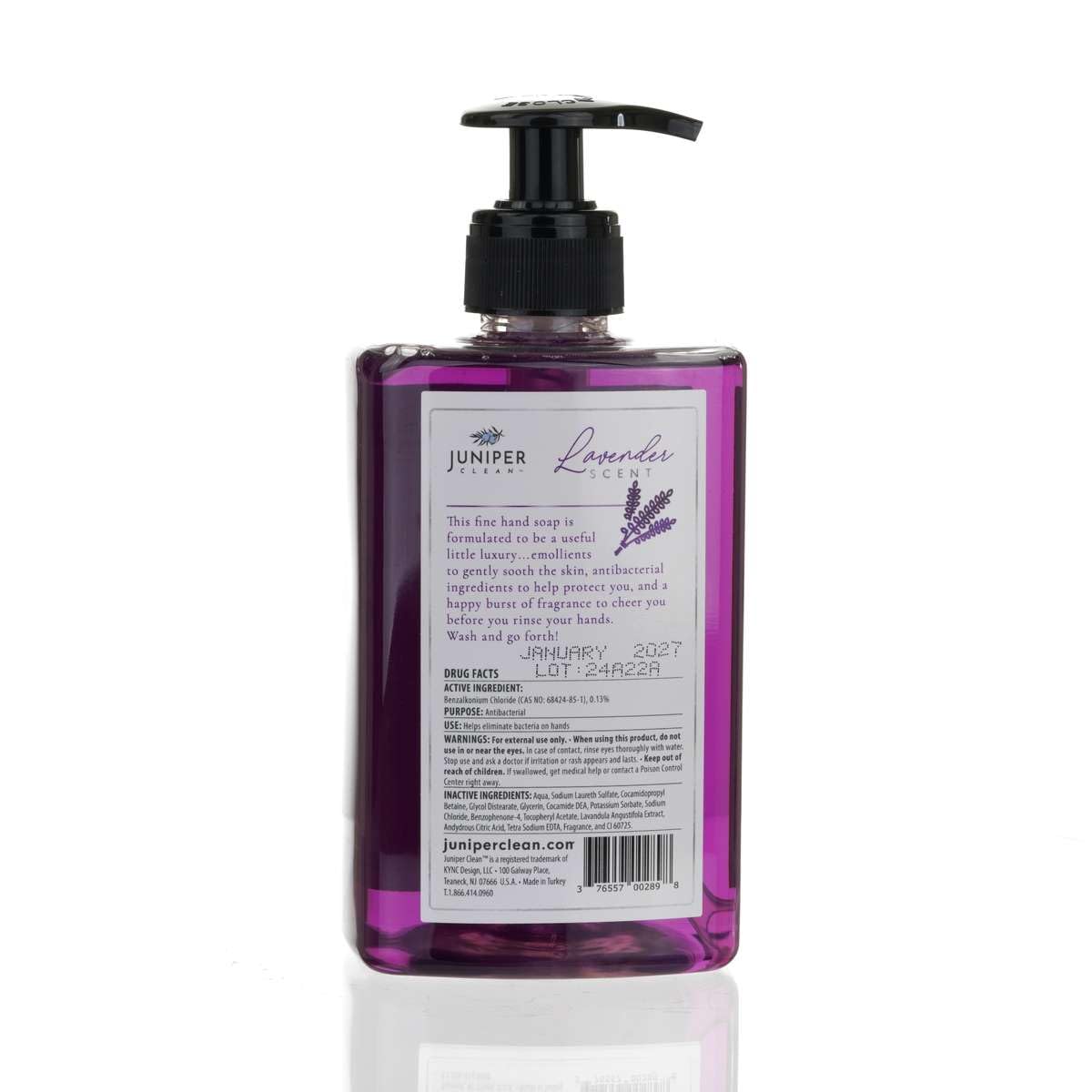 Juniper CLEAN, Antibacterial Hand Soap with Pump, Lavender Scent, Liquid Hand Soap 17 Fl Oz (Pack of 1)