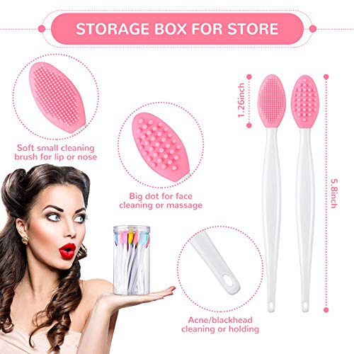 Silicone Lip Scrub Brush 24-Pack with Storage Box