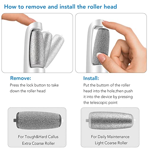 LINKEVAP Electric Foot Callus Remover with 2 Roller Heads