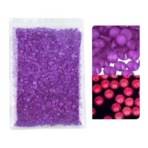 Blinginbox Flatback Rhinestones Round Gems, 1440pcs Neon Gems Non Hotfix Crystal Rhinestones,New Amethyst neon,SS20.