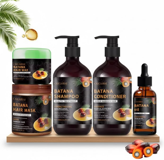 Batana Oil Hair Growth 5-Piece Kit with Shampoo, Conditioner & Mask