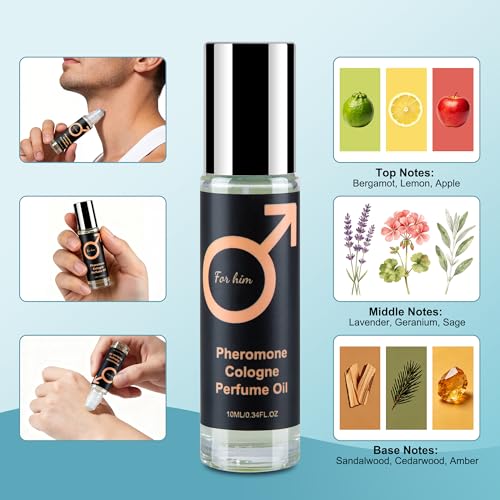 NQJYXZP Men's Pheromone Infused Roll-On Perfume - Long-Lasting Attraction
