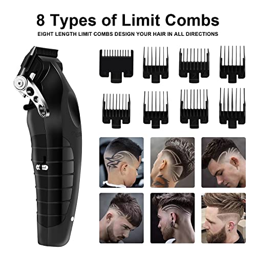 KEMEI Black Hair Clippers for Men£¬ Adjustable Blade Cordless Clipper Professional Barber Clippers£¬ USB Rechargeable Wireless Haircut Clippers km-2296