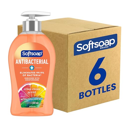 Softsoap Antibacterial Liquid Hand Soap, Crisp Clean Scent Hand Soap, 11.25 Ounce, 6 Pack