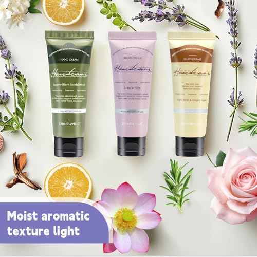 DincherBel Hand Cream Gift Set - Travel Size Scented Hand Lotion Set for Dry Skin, Ideal Holiday Gift for Women/Men/Birthday, 6 x 1.0 oz/30 ml