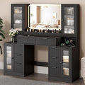 55-Inch Makeup Vanity Desk with Mirror & RGB Lights