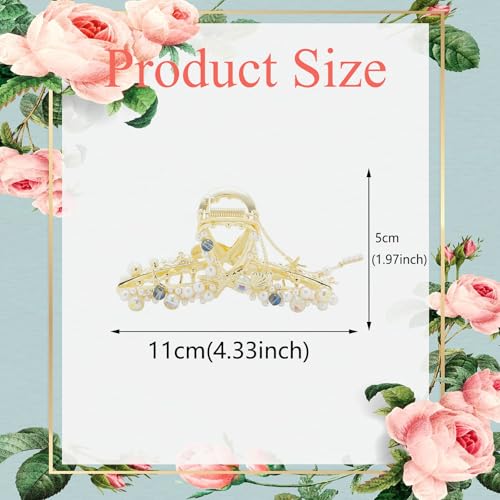 Large Hair Claw Clips Geometric Letters Hair Clips Gold Nonslip Metal Hair Clamps Jaw Strong Hold Hair Barrette Long Hair Clips Irregular Hair Decoration Fashion Hair Accessories for Women Girls