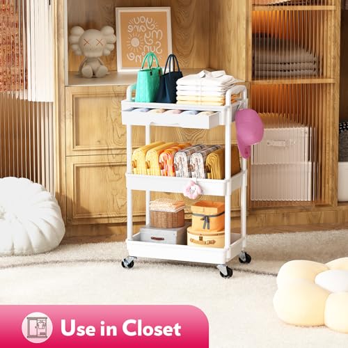 SUNALLY Rolling Makeup Cart Organizer with Drawers