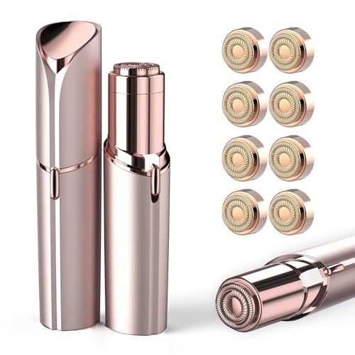 Facial Hair Remover for Women with 8 Replacement Heads - Gentle & Portable