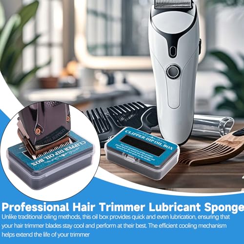 2Pcs Electric Shaver Oil Box ? Professional Hair Trimmer Lubricant Sponge for Home, Salon & Barber Use ? Portable Clipper Dip Oil Box for Hair Styling