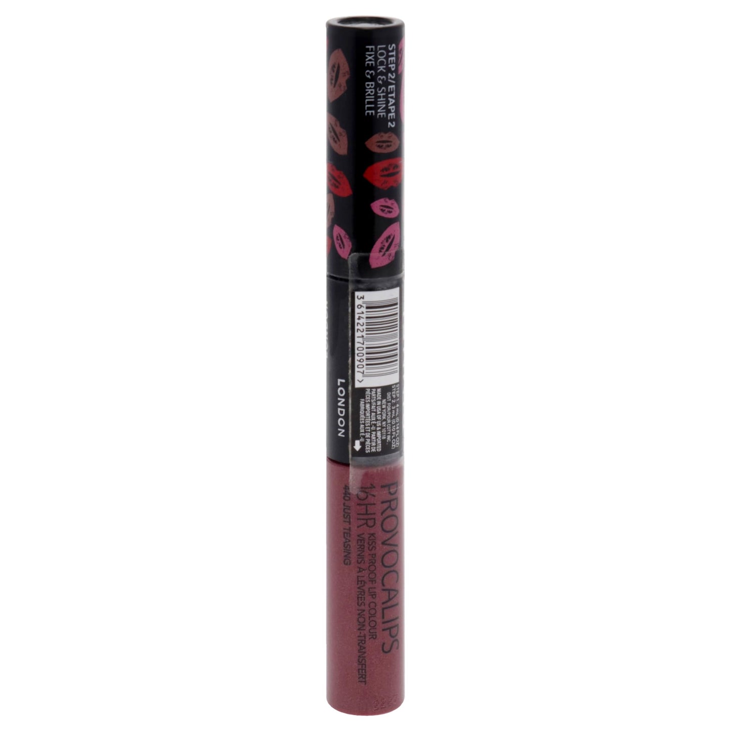 Rimmel London Provocalips 16hr Kiss-Proof Lip Color - Two-Step Liquid Lipstick to Lock in Color and Shine - 005 Just Teasing, .14 fl.oz.